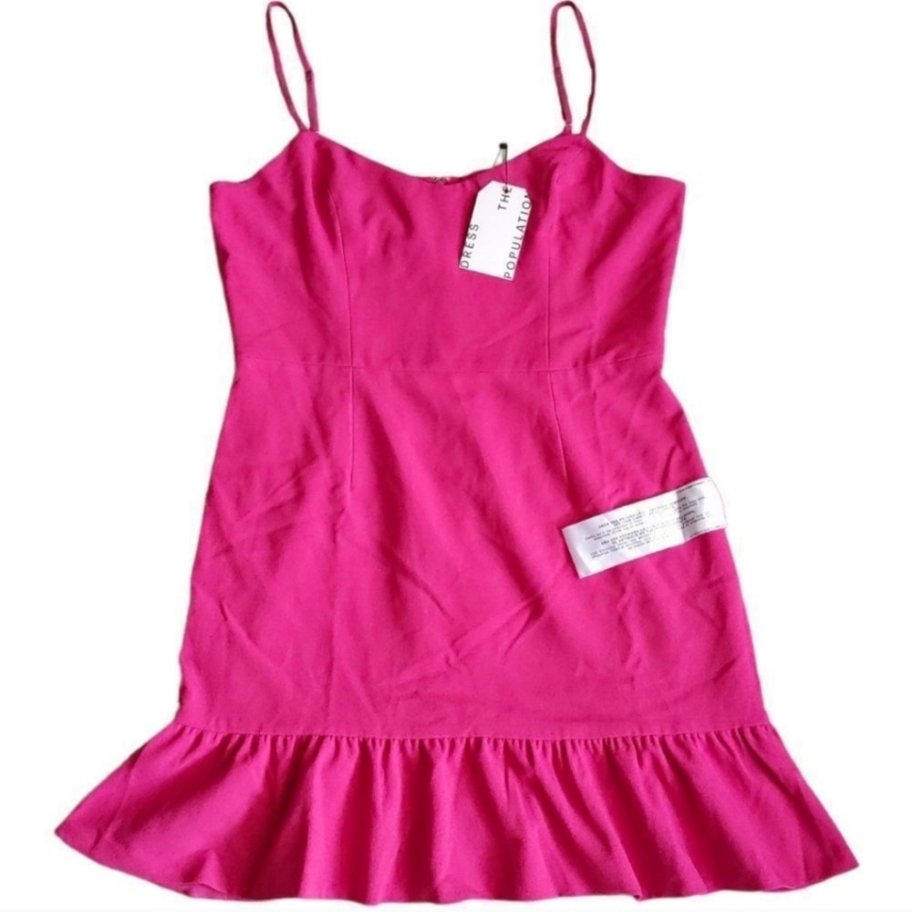 Dress the Population Mira Hibiscus Ruffled Dress XXL